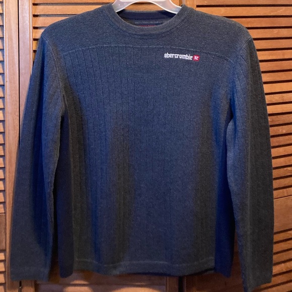 Abercrombie & Fitch Grey & Blue Crewneck Sweater - Picture 1 of 12